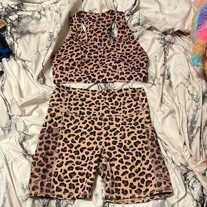 Fabletics cheetah print powerhold set